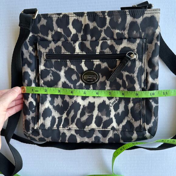 Coach Ocelot Leopard Print Packable File Bag Black Tan Gold Hardware Travel Tote - Picture 7 of 10